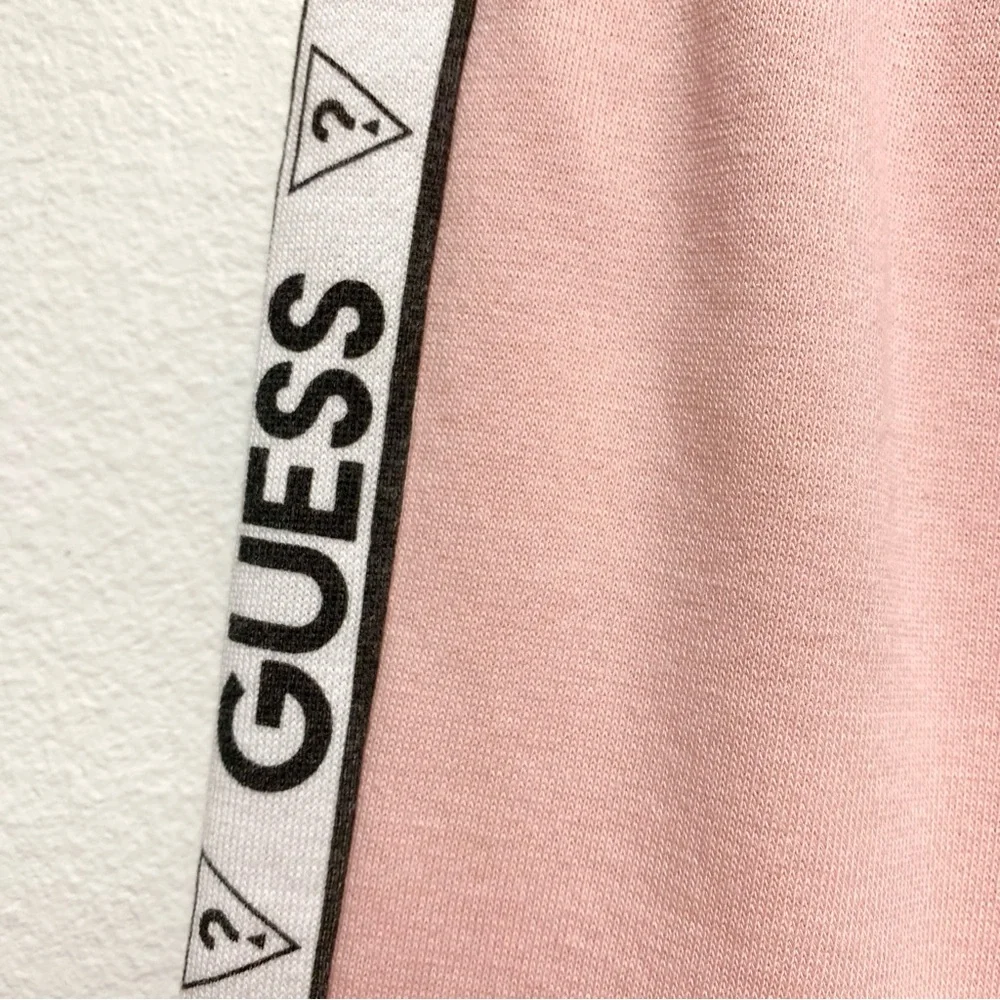 Guess Jogger‎ Sweatpants Girls Size Large 14 Pink Side Stripe Logo NEW